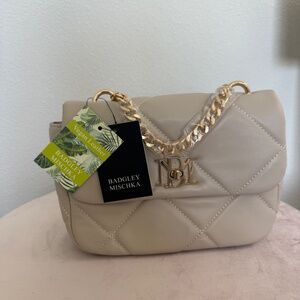 Badgley Mischka Quilted Vegan Leather Crossbody – Off-White, NWT